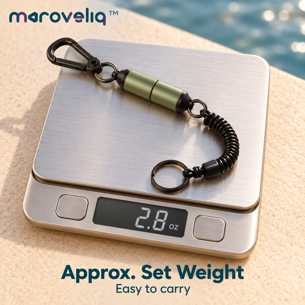 Maroveliq™ MagRelease – Magnetic Fishing Landing Net Release, Quick-Access Net Holder with Safety Lanyard